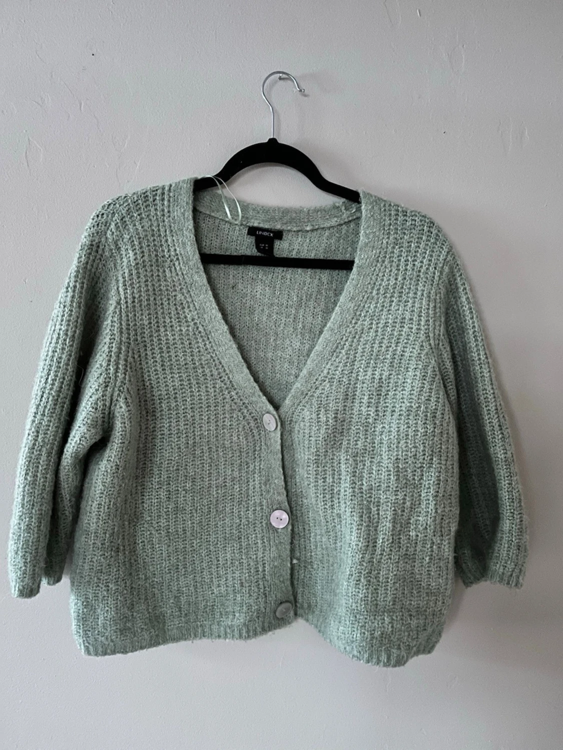 Grön stickad kofta  - 1