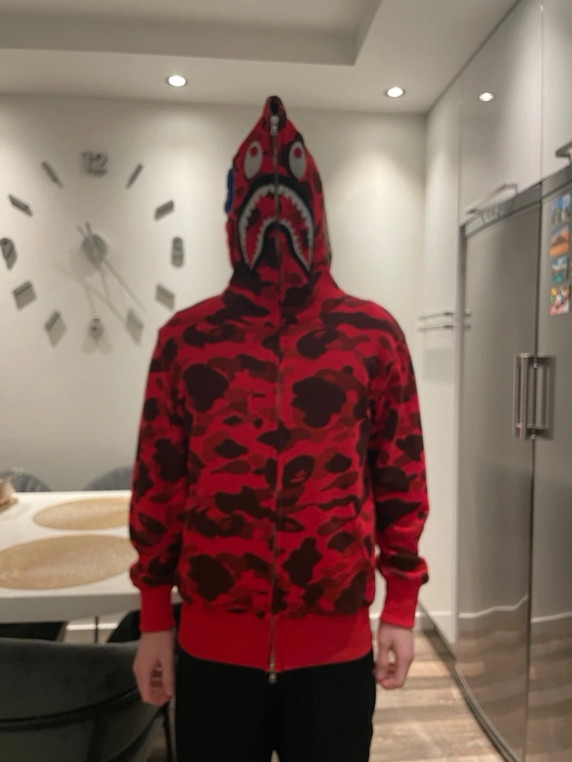 Röd camo hoodie från BAPE - 1