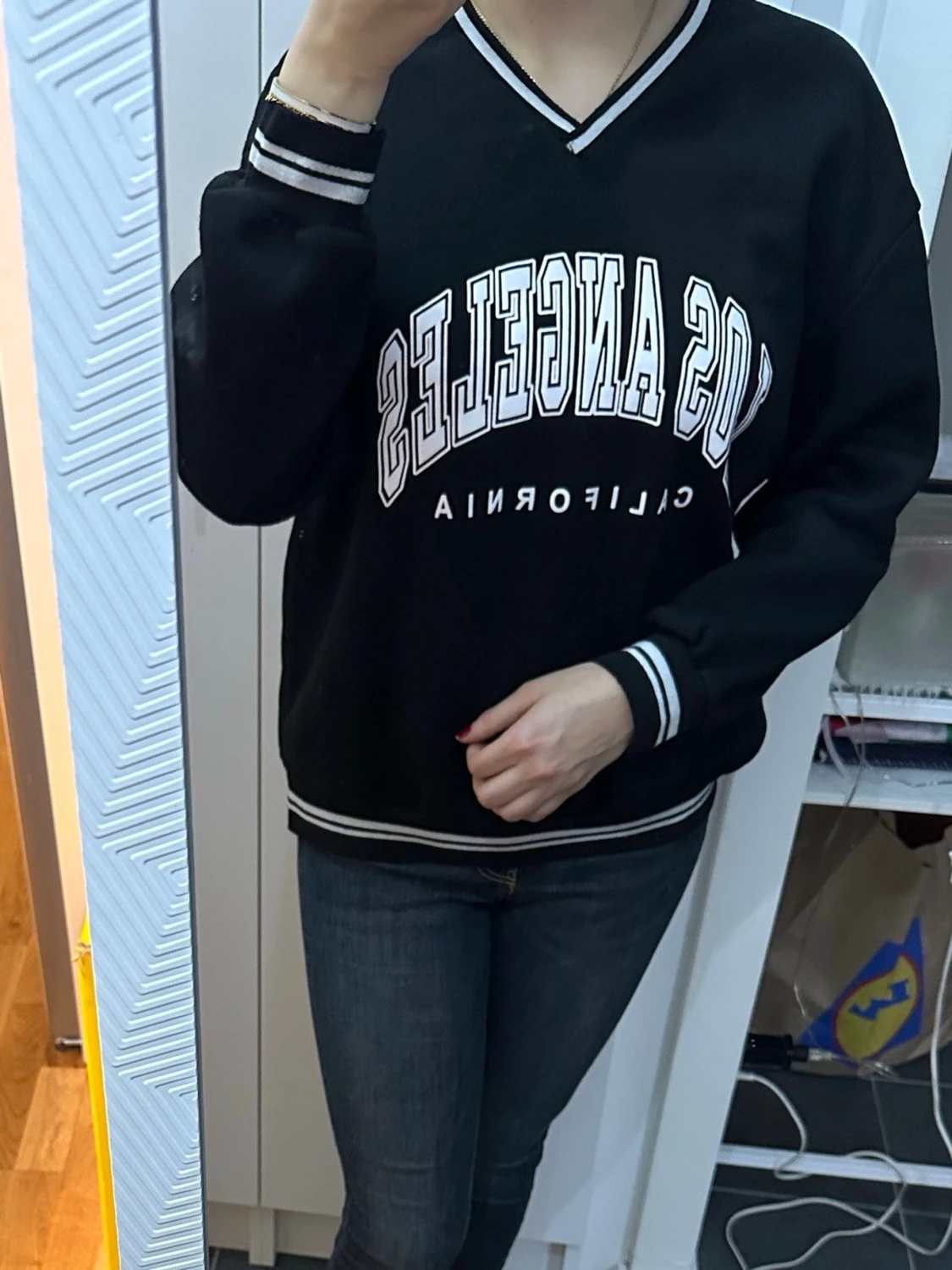 Svart sweatshirt med Los Angeles-tryck