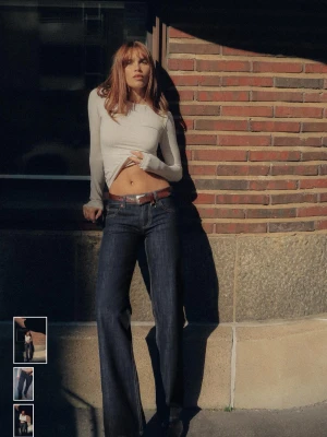 Lågmidjade baggy Zara jeans - Lågmidjade vida jeans från Zara. Storlek 34. Säljer eftersom de inte passar mig. Aldrig använda 