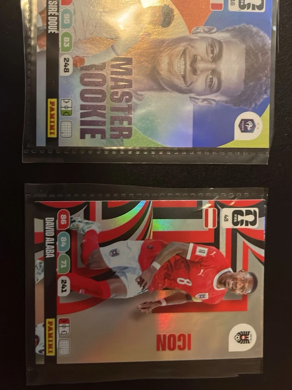 Panini fotbollskort Master Rookie & Icon