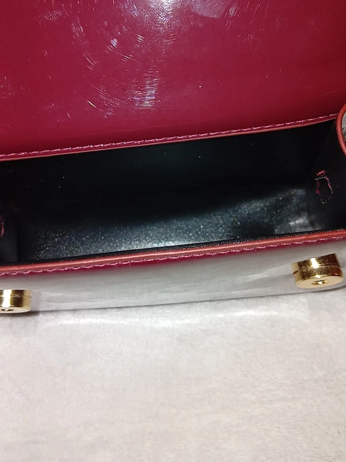 Röd lackad handväska med topphandtag - 3
