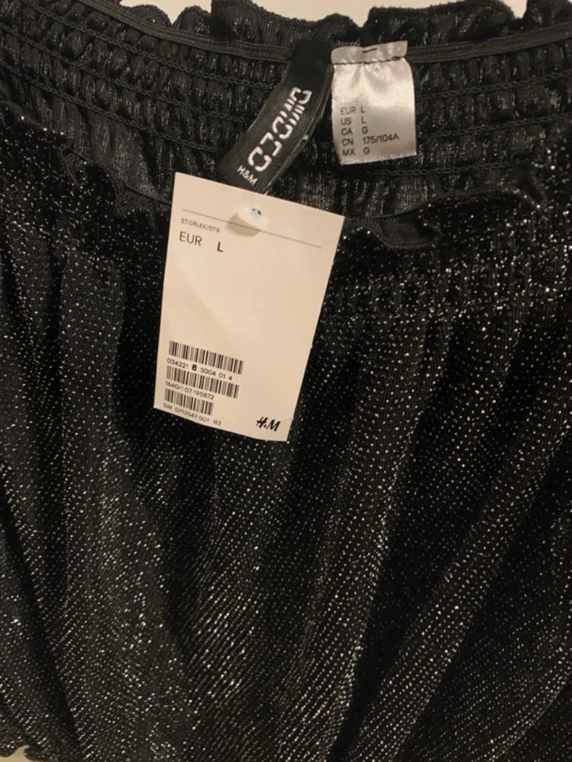 Svart glittrig offshoulder topp - 2