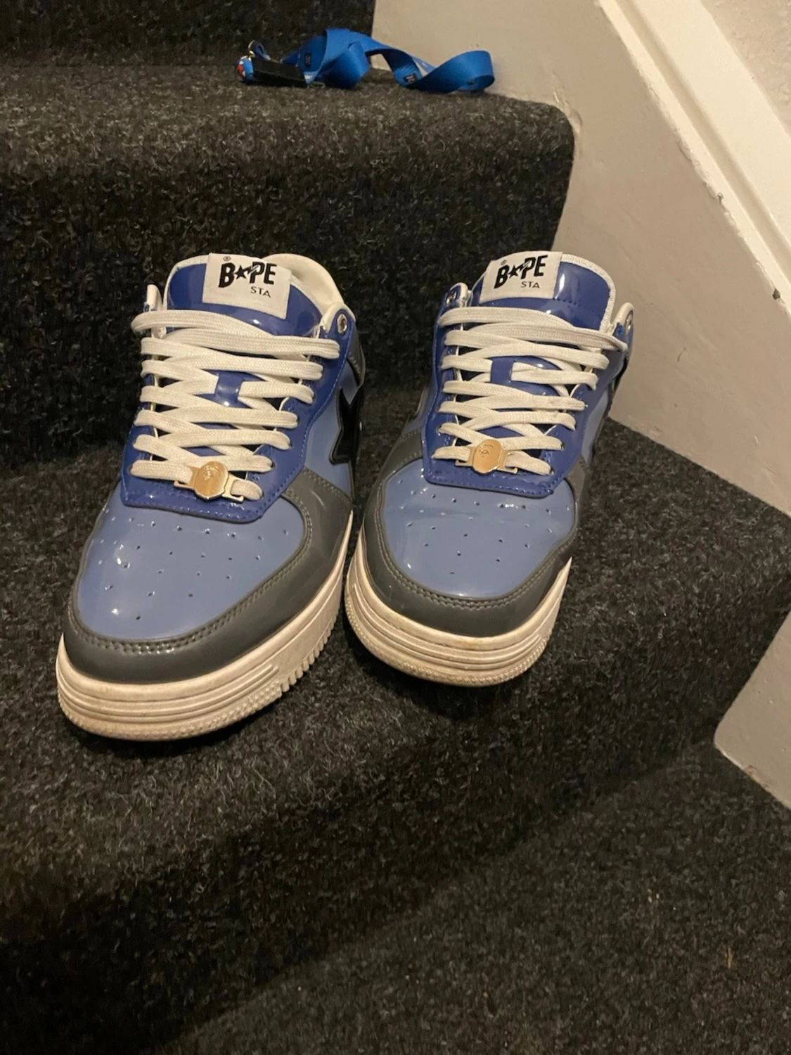 Blå BAPE STA sneakers med svart stjärna