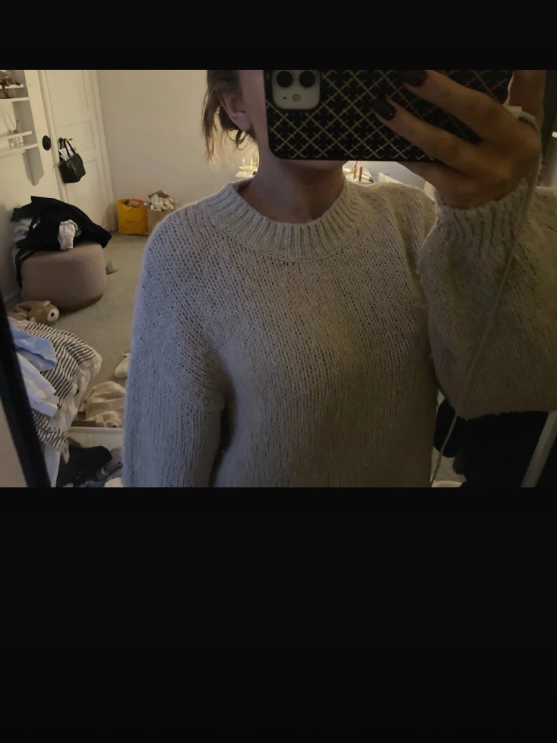 Beige stickad tröja  - 2