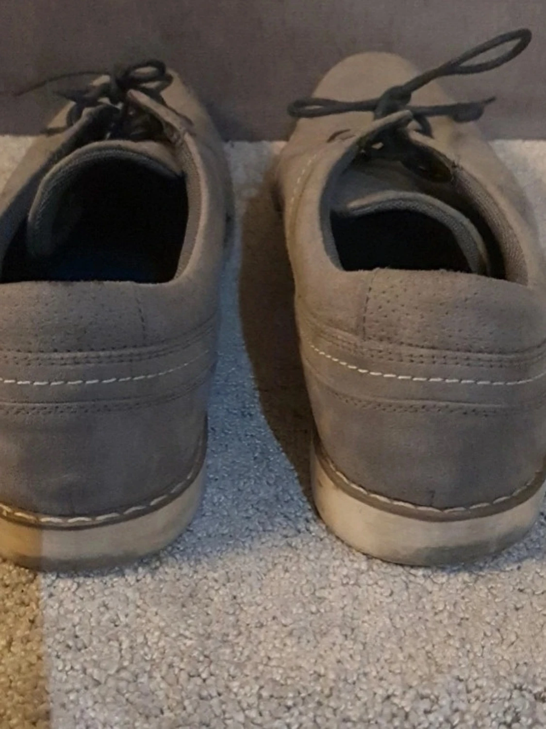 Grå mockaloafers med snörning - 3