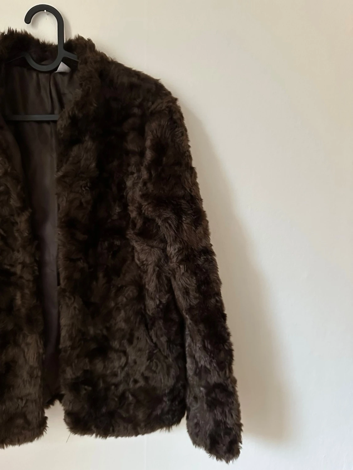 Mörkbrun fuskpälsjacka - 1
