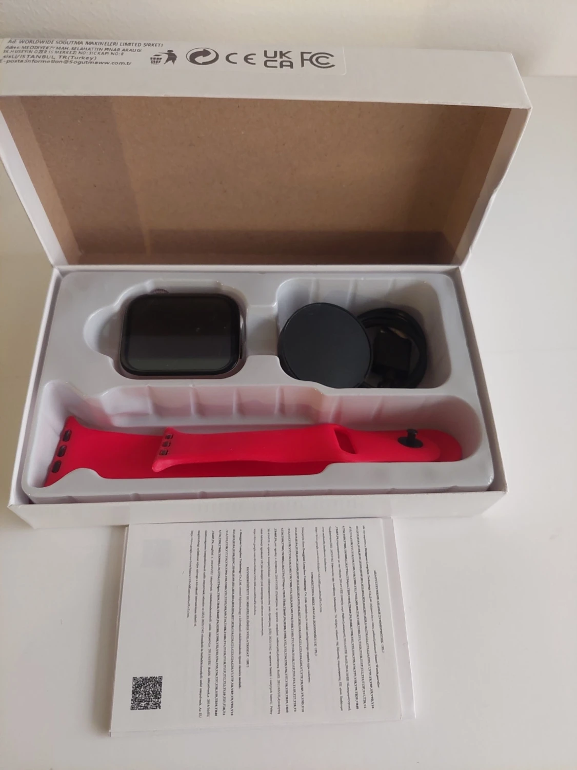 Smartklocka med rött silikonarmband - 4