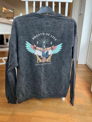Svart sweatshirt Kaotiko Society - Riktigt skön sweatshirt med tryck på ryggen. Storlek L, använd ett fåtal gånger.