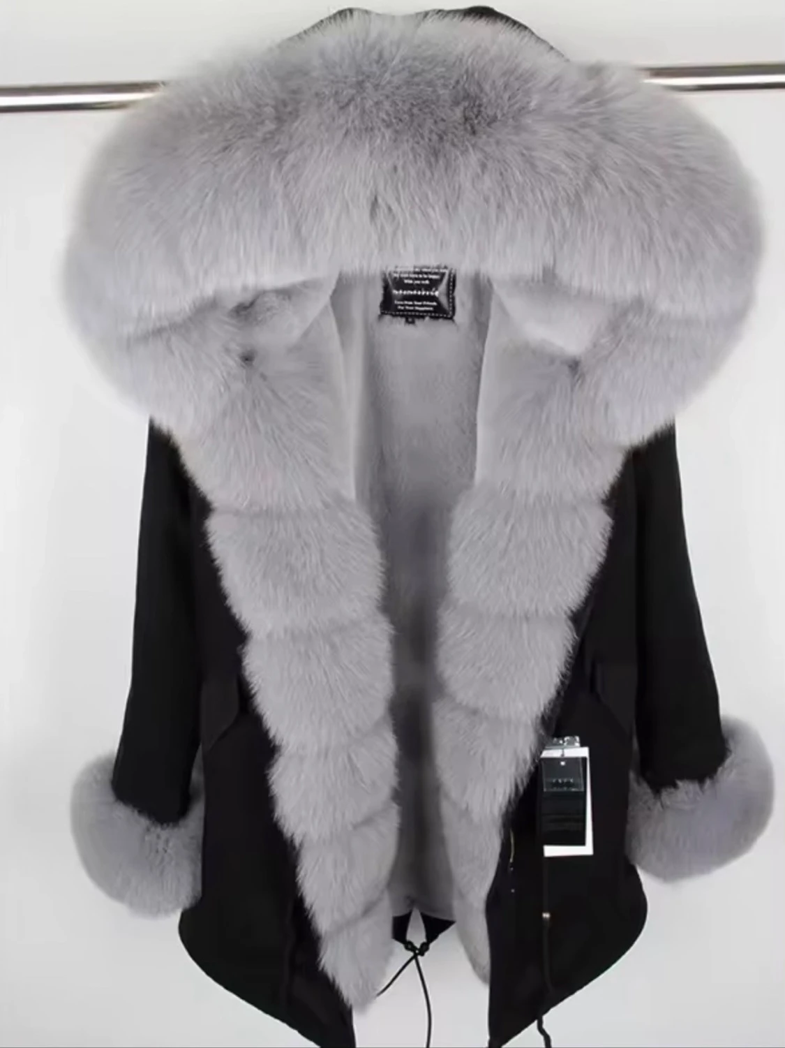 Grå pälsjacka äkta päls  - 2