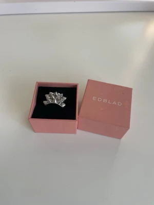 Silvrig ring med nitar från Edblad - Cool ring från Edblad i storlek 16.80🩵🩵