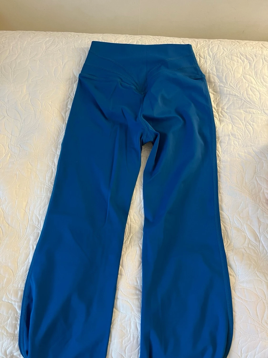 Blå bootcut leggings med hög midja - 1
