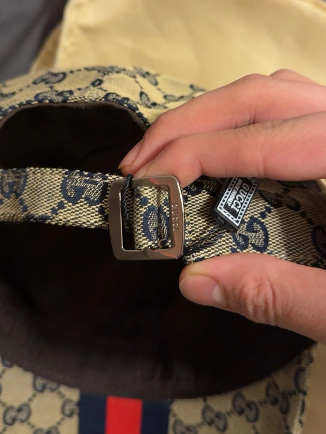 Gucci beige keps med GG-mönster - 3