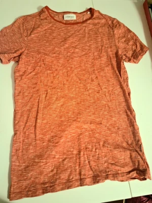 Röd t-shirt från Lindbergh - Säljer en snygg rödmelerad t-shirt från Lindbergh med melerad look. T-shirten har korta ärmar, rund halsringning och är gjord i mjuk bomull. Perfekt till jeans eller shorts för en avslappnad stil.