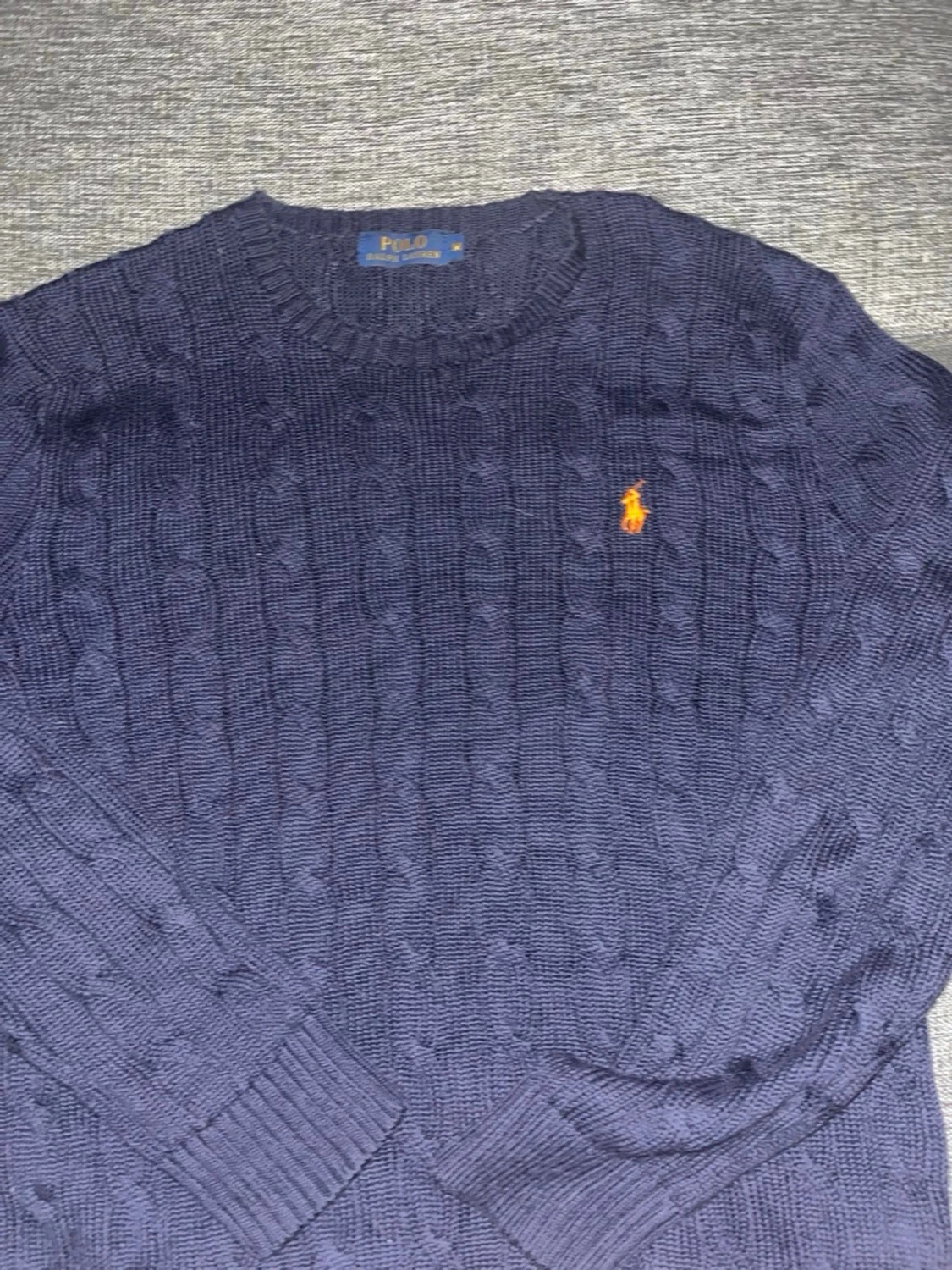 Mörkblå kabelstickad tröja Polo Ralph Lauren - 3