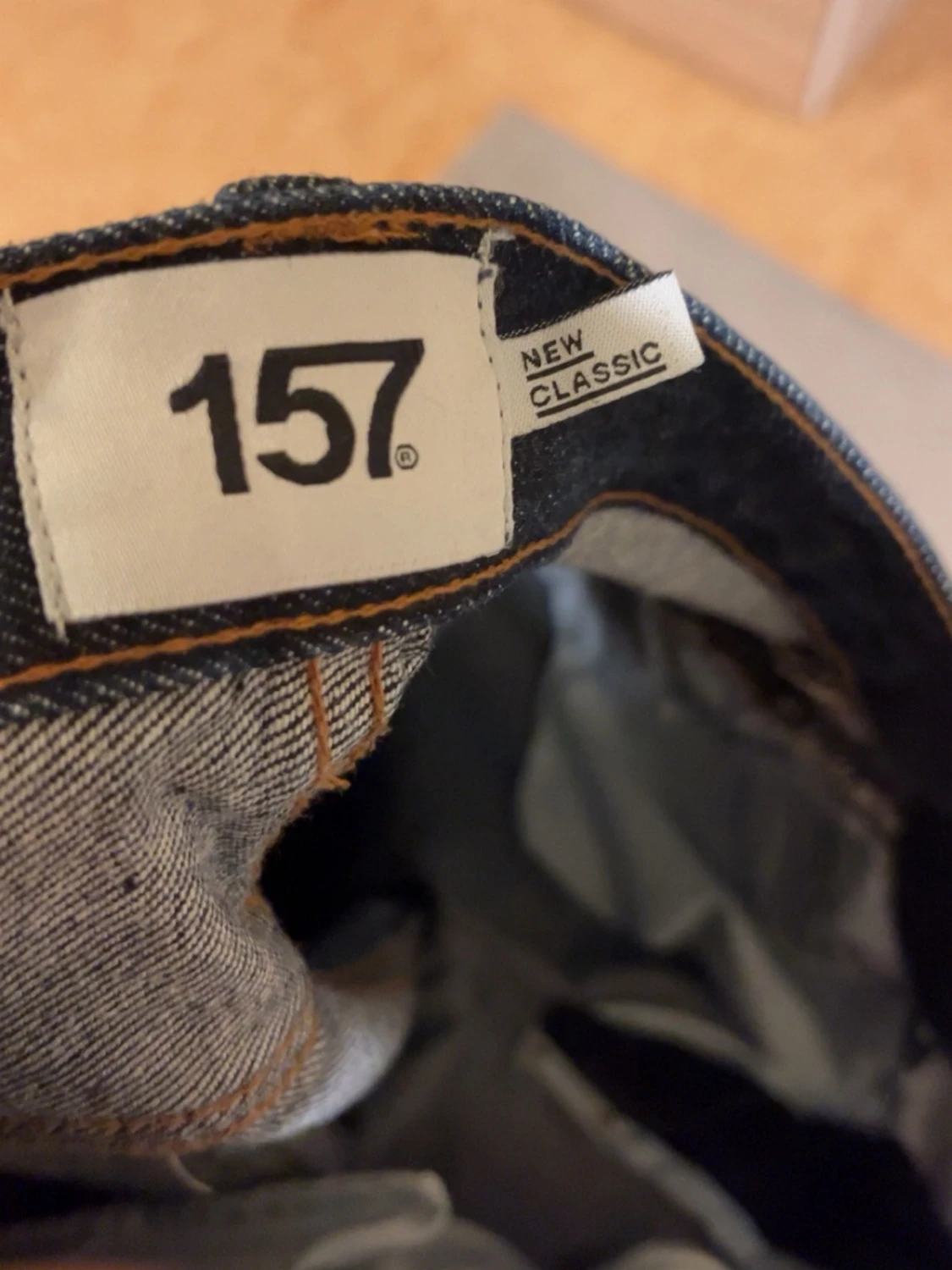 Mörkblå raka jeans - 3