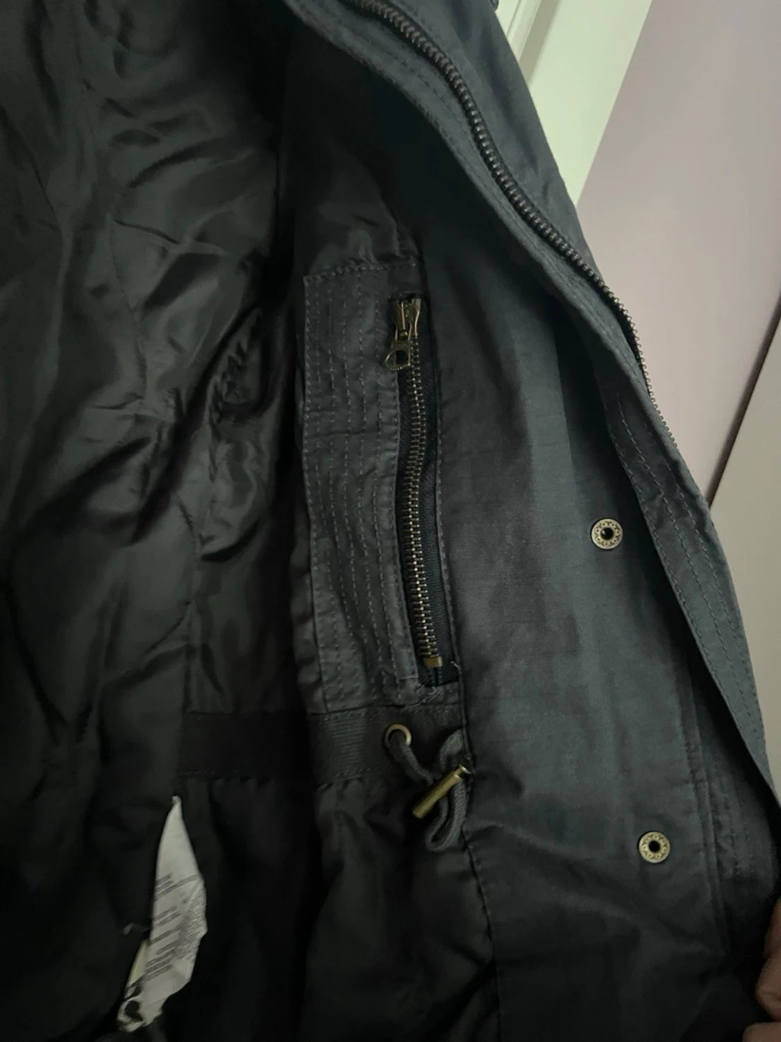 Mörkblå utilityjacka med knytskärp - 5