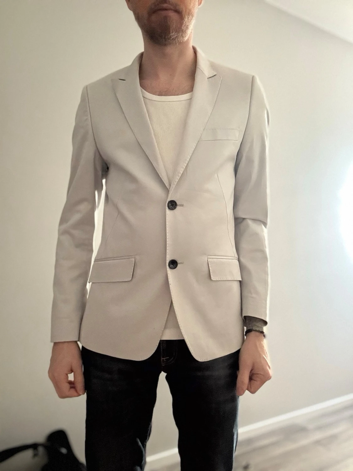 Silverglansig kavaj med två knappar - 1