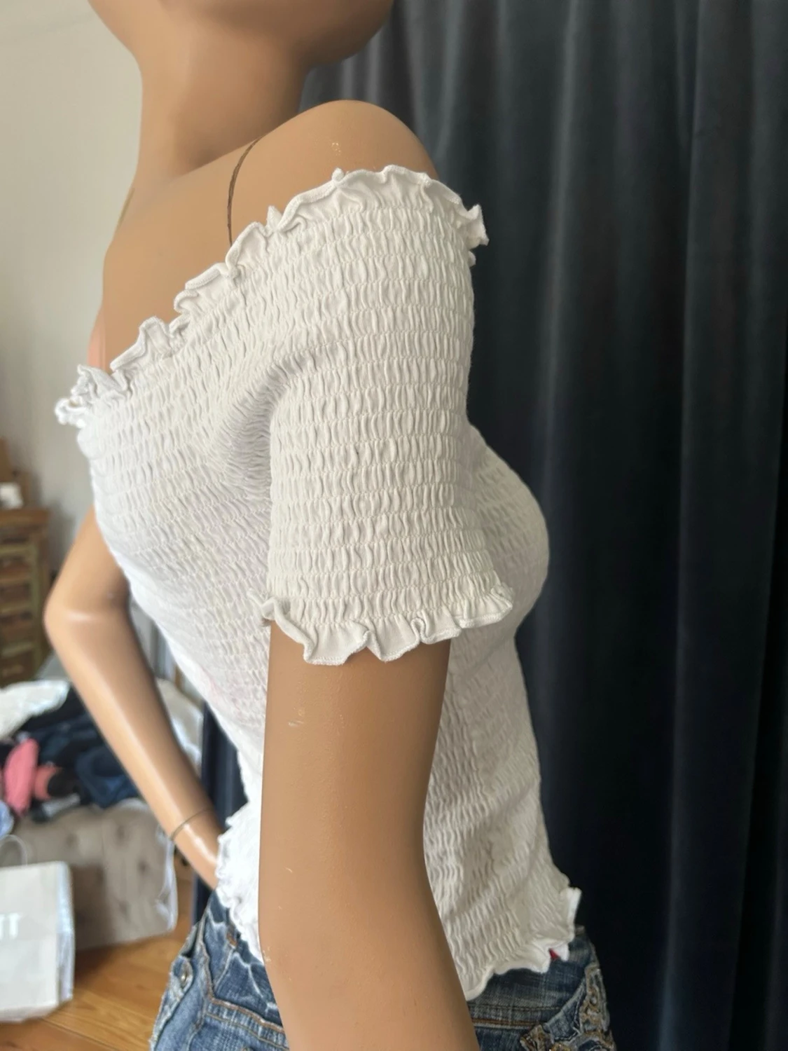 Vit offshoulder topp - 2