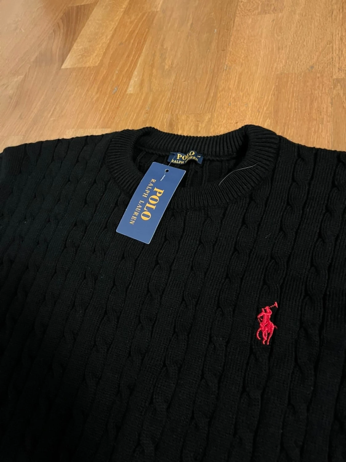 Svart kabelstickad tröja Polo Ralph Lauren - 1