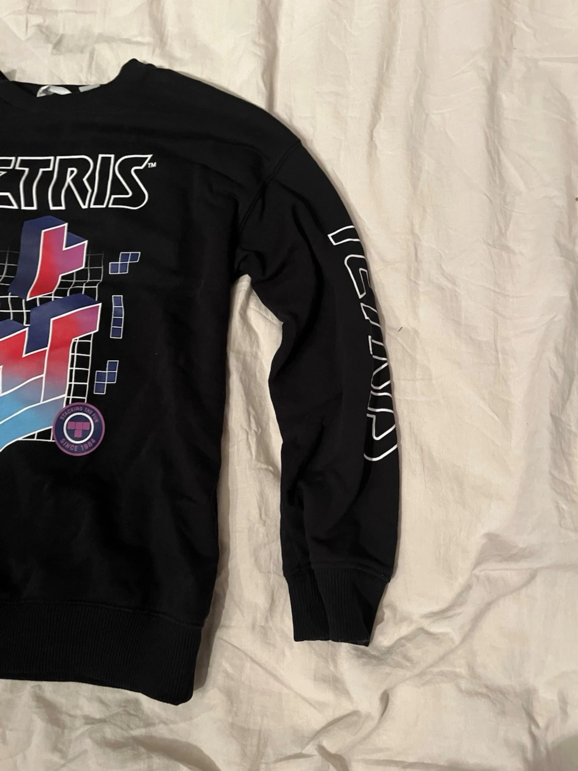 Svart Tetris sweatshirt med tryck - 2