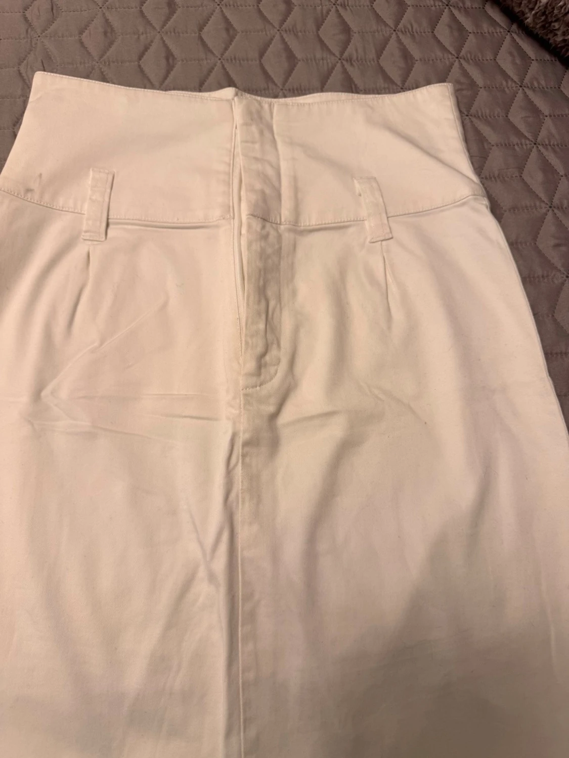 Vit pennkjol med hög midja - 1