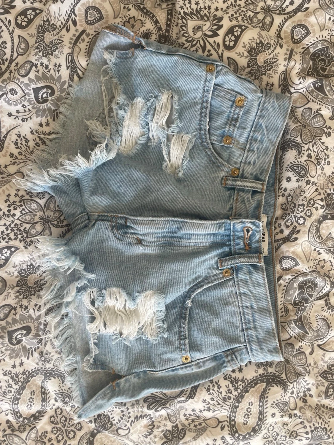 Lågmidjade jeansshorts 