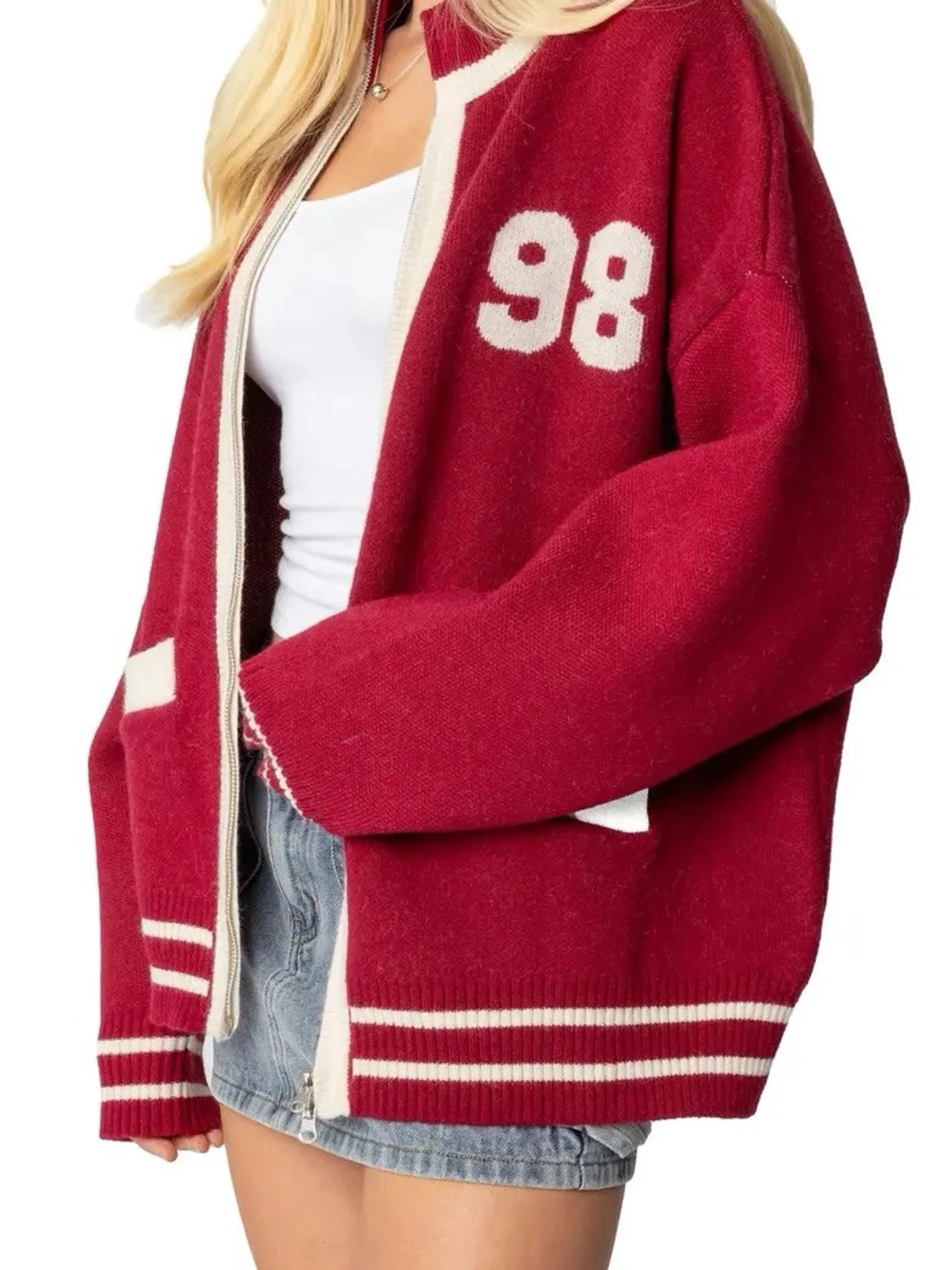 Röd cardigan från Edikted