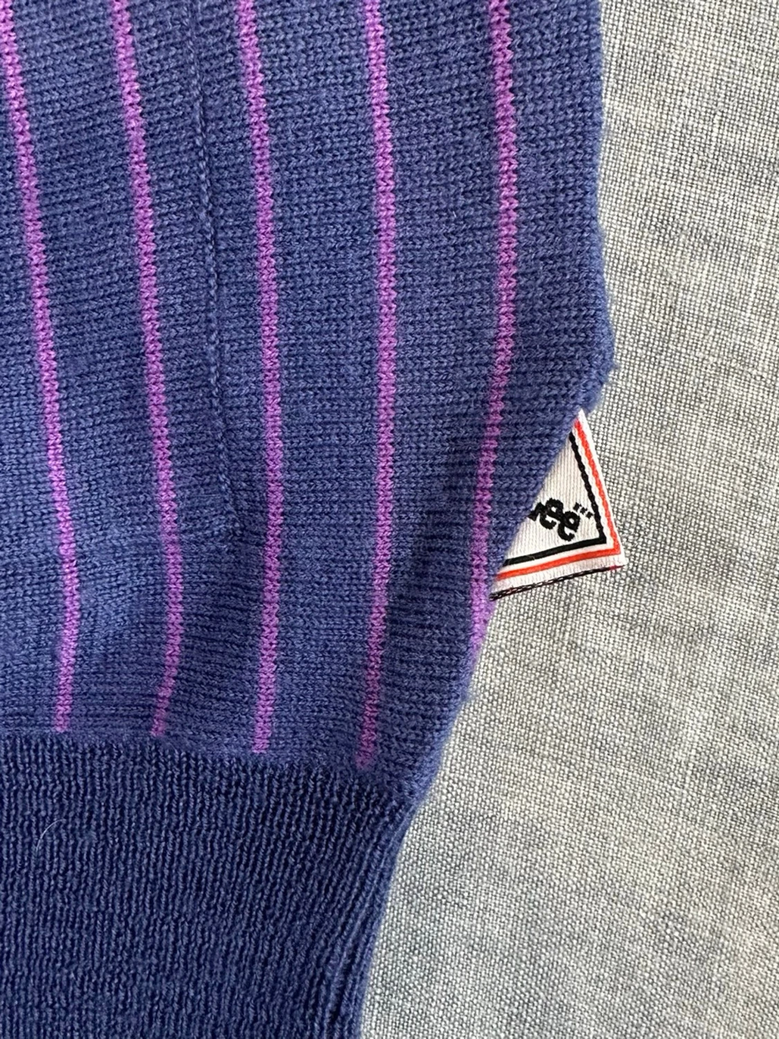 Vintage Lee Wool Cardigan Striped Button Up Knit Size M - 1