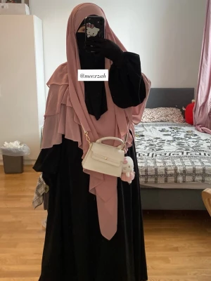 3 layer khimar - Jättefin rosa Khimar 