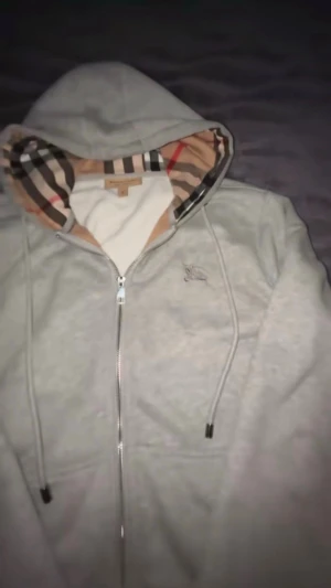 Grå Burberry hoodie med dragkedja - Äkta Burberry hoodie i grå färg, storlek M. Pris kan diskuteras vid snabb affär.