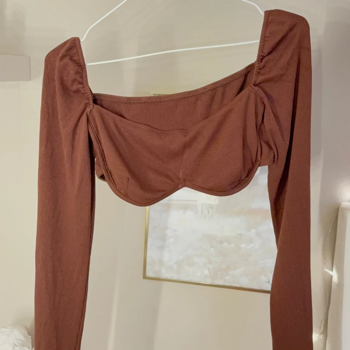 Brun långärmad korsett-topp - 1