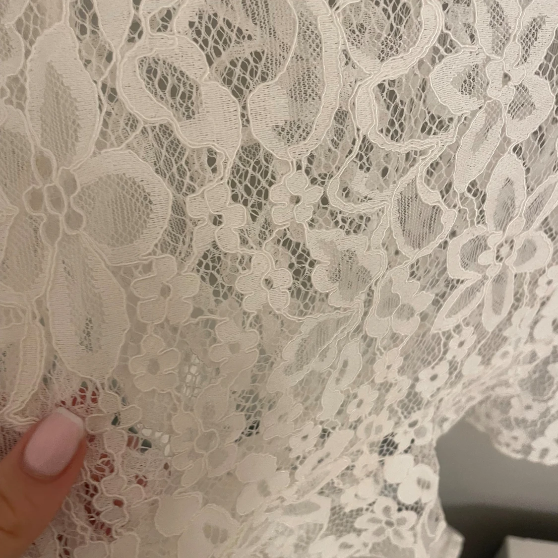 Vit spetsblus från H&M, stl 164 - 3