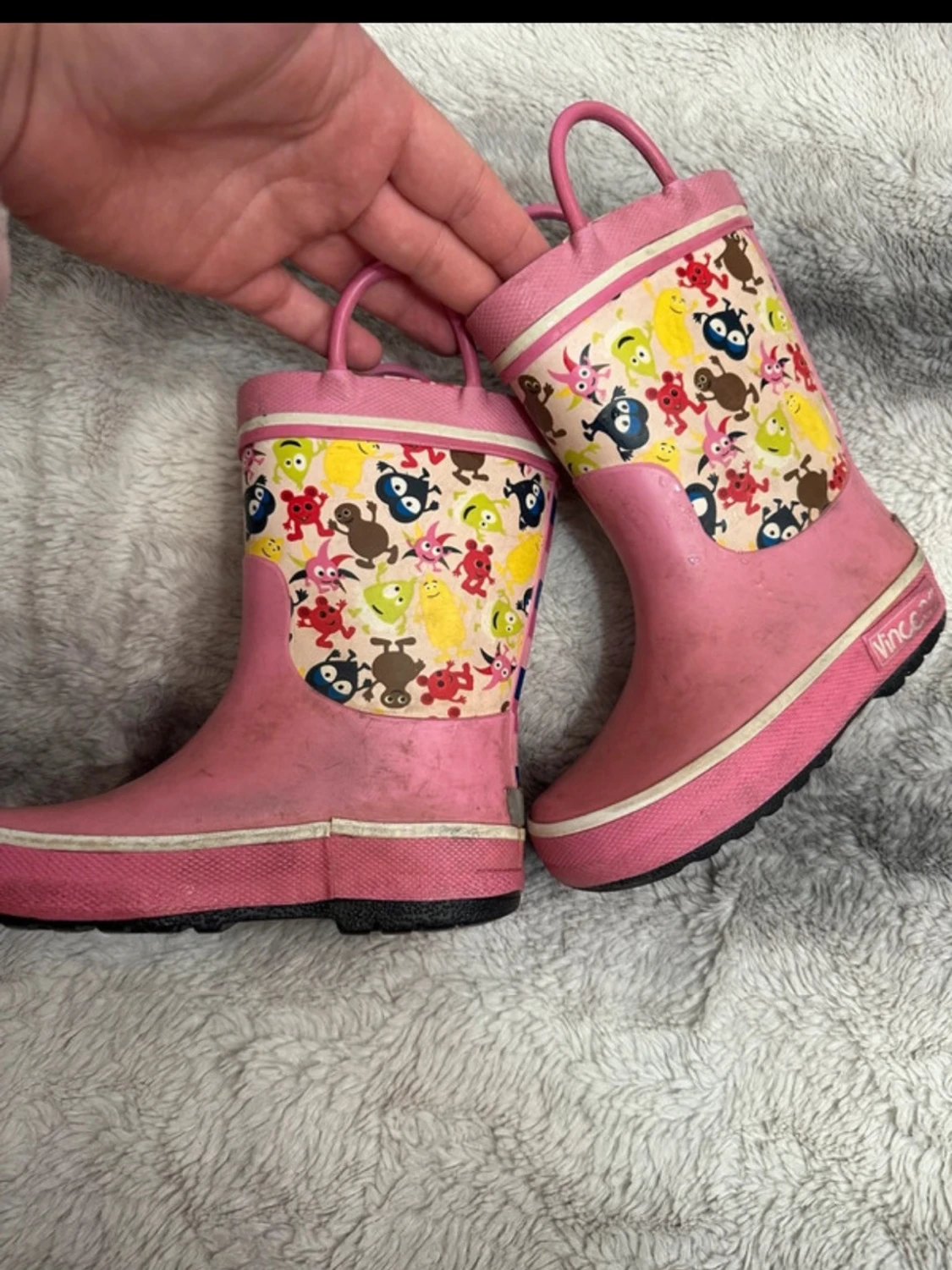 Färgglada rosa babblarna barnstövlar Vincent - 5