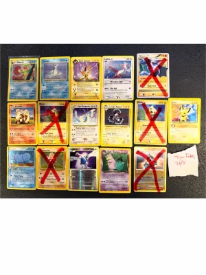 Pokemonkort - Säljer följande kort (x-markerade ingår ej - sålda!). Skickas inom Sverige mot frakt