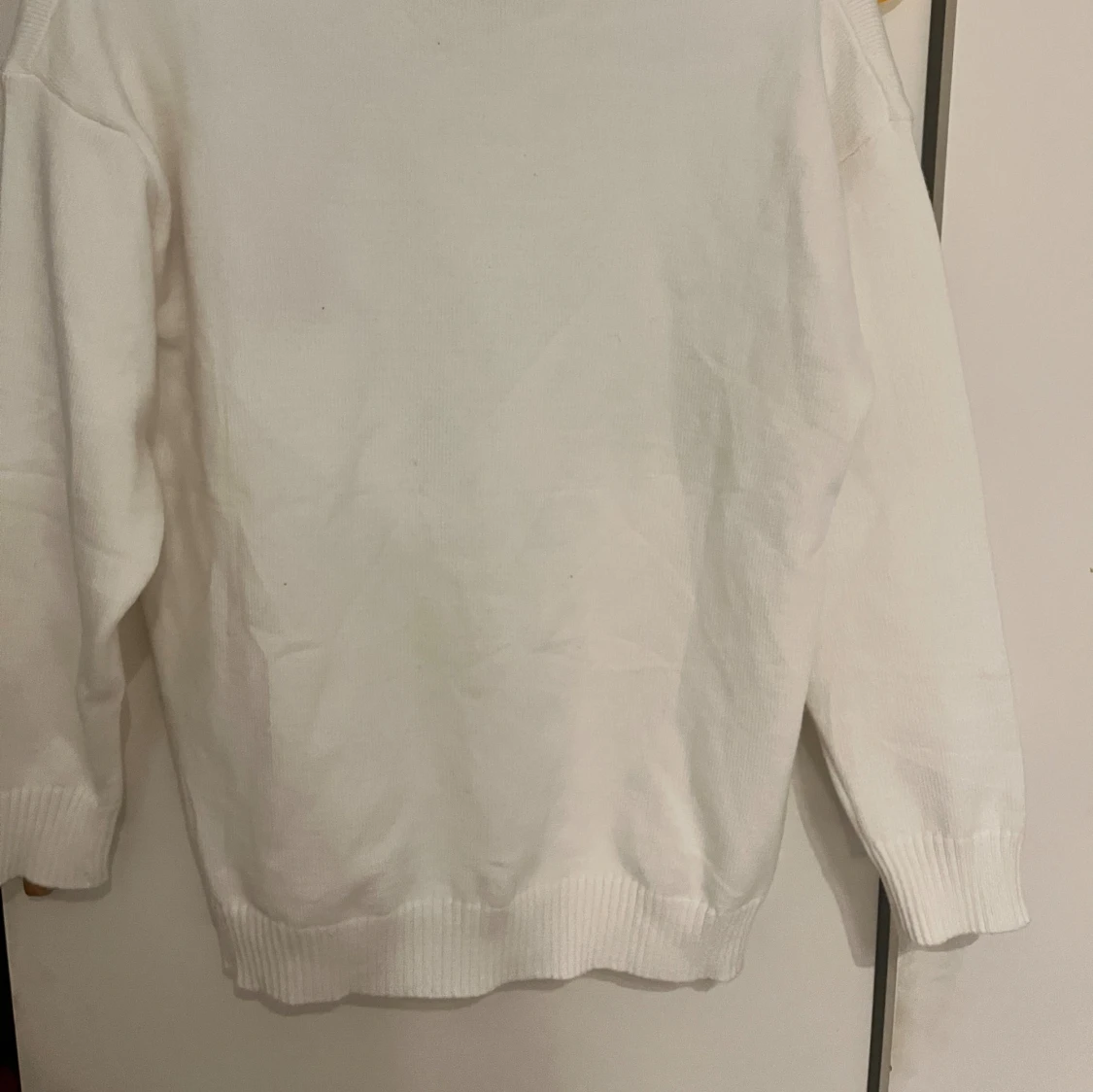 Vit stickad tröja Ami Paris hjärta - 1