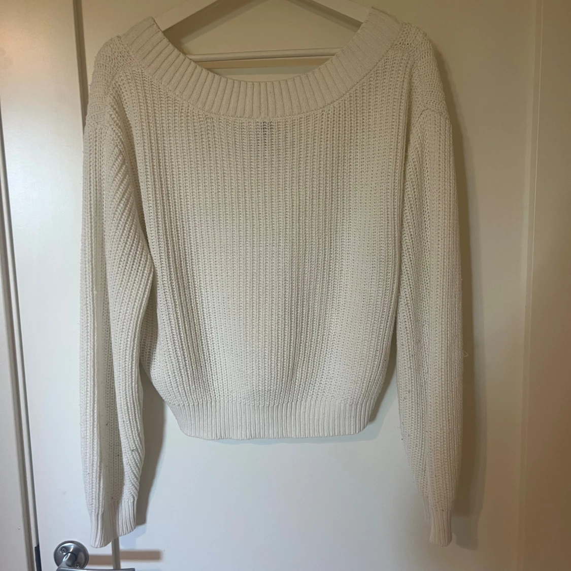 Vit croppad stickad tröja H&M Divided - 3