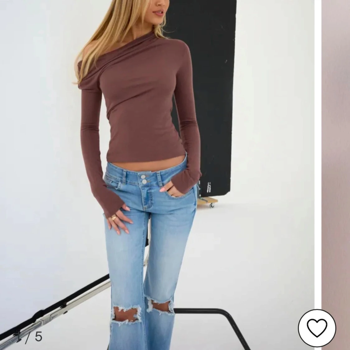 Brun offshoulder topp från Nelly - 4