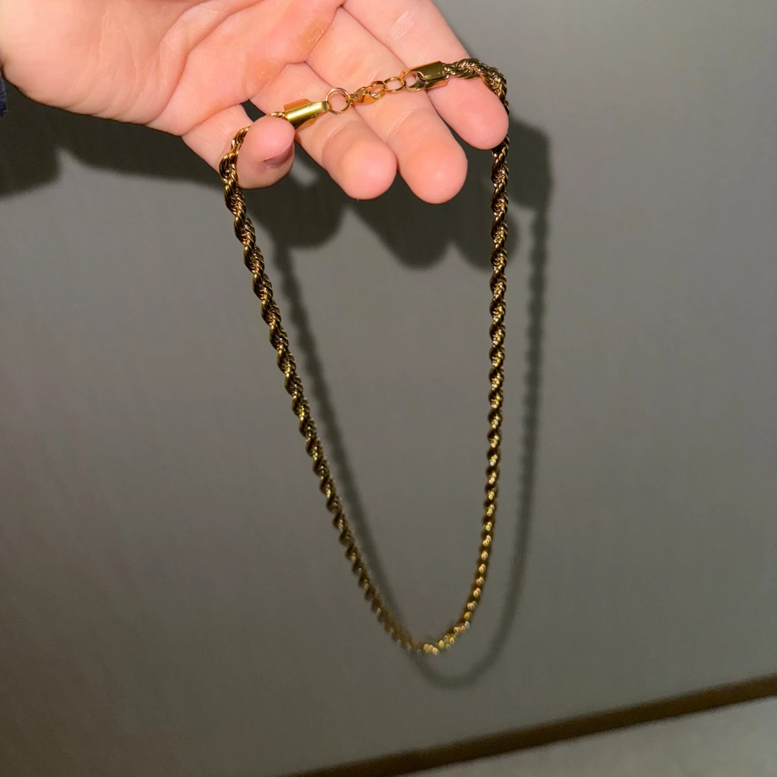 Guldtonat repkedje halsband 60 cm - 1