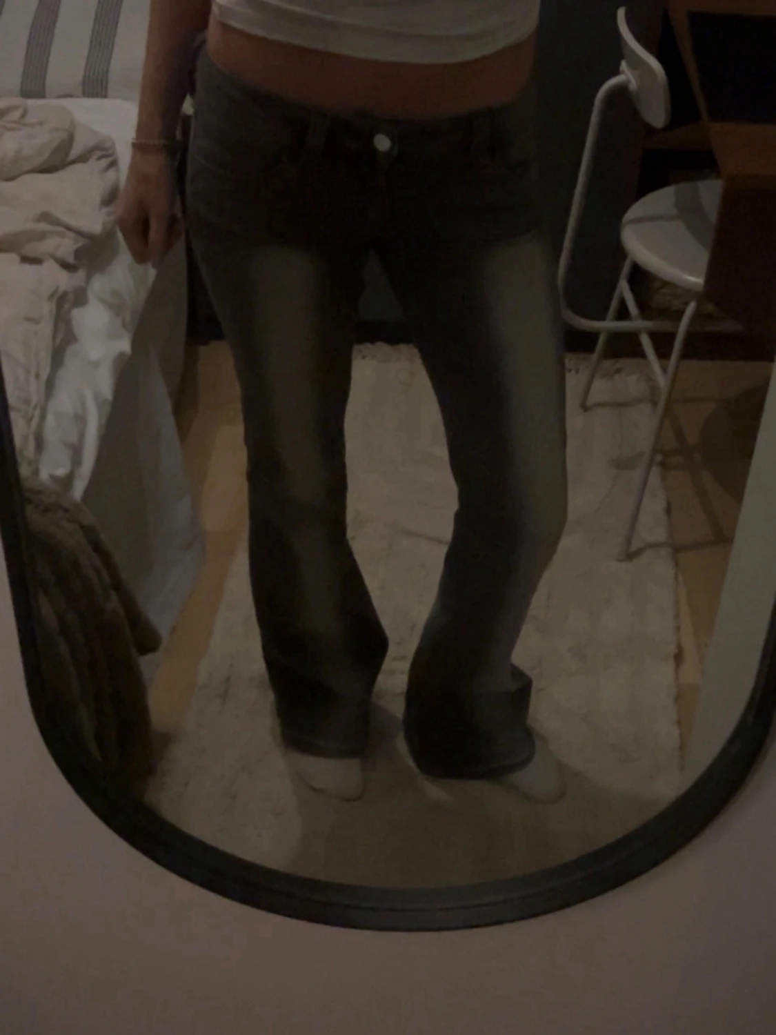 Bootcut jeans i mörkgrå tvätt - 2