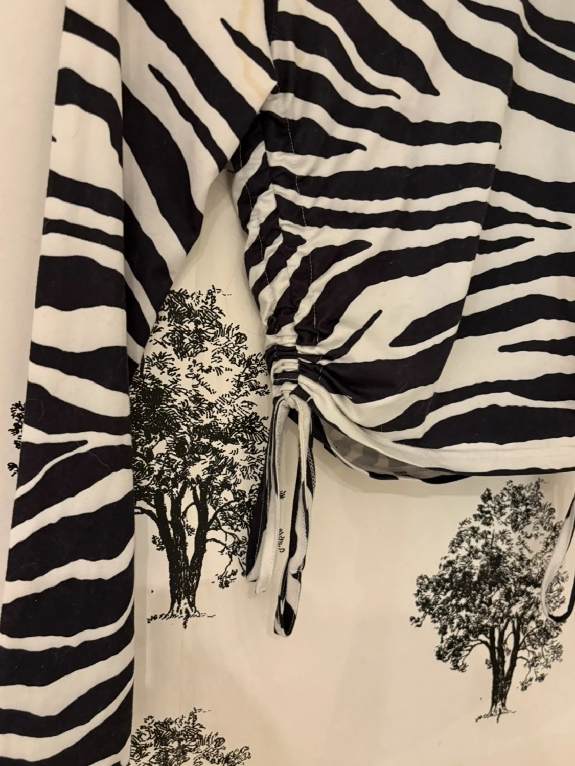 Zebramönstrad långärmad topp - 2