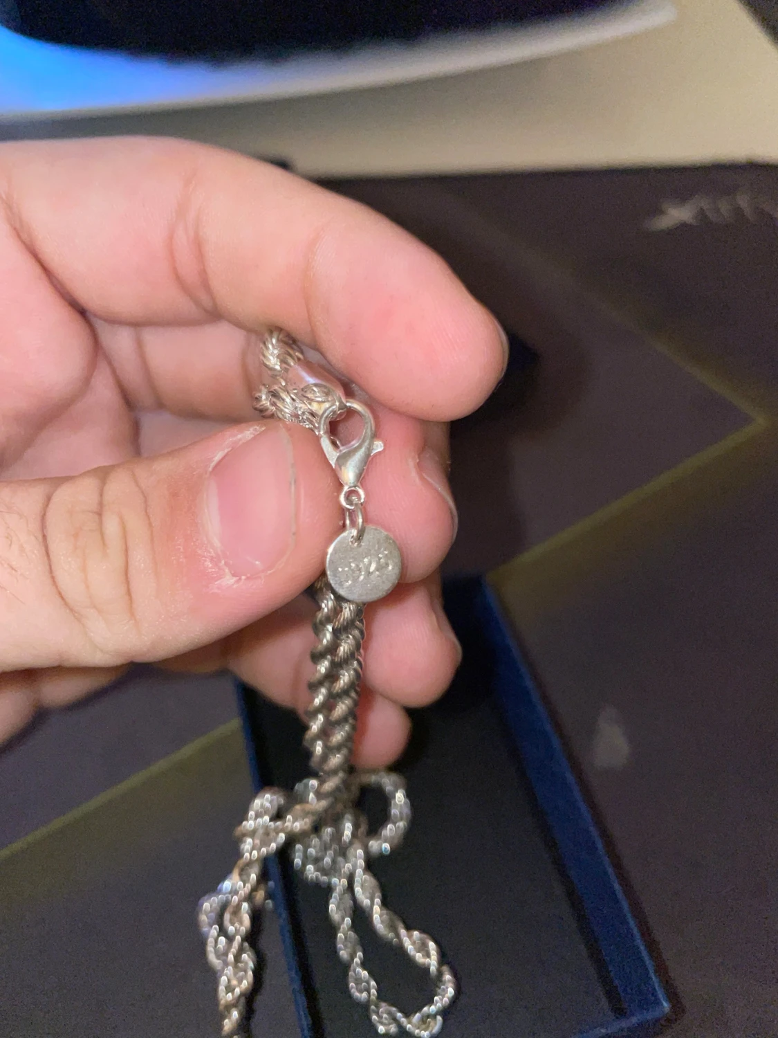 4mm 50cm äkta silver cordell  925 - 2