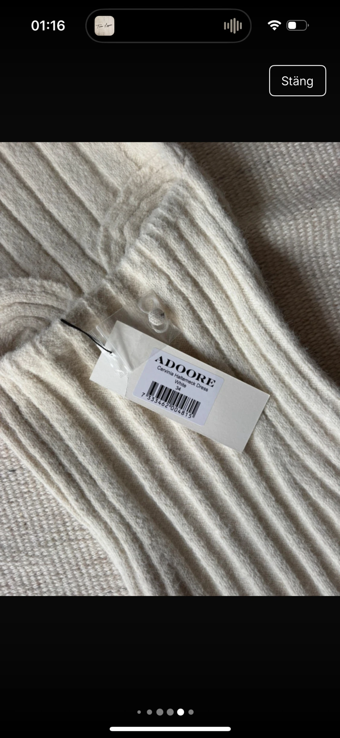 Vit ribbad långklänning från Adoore - 2