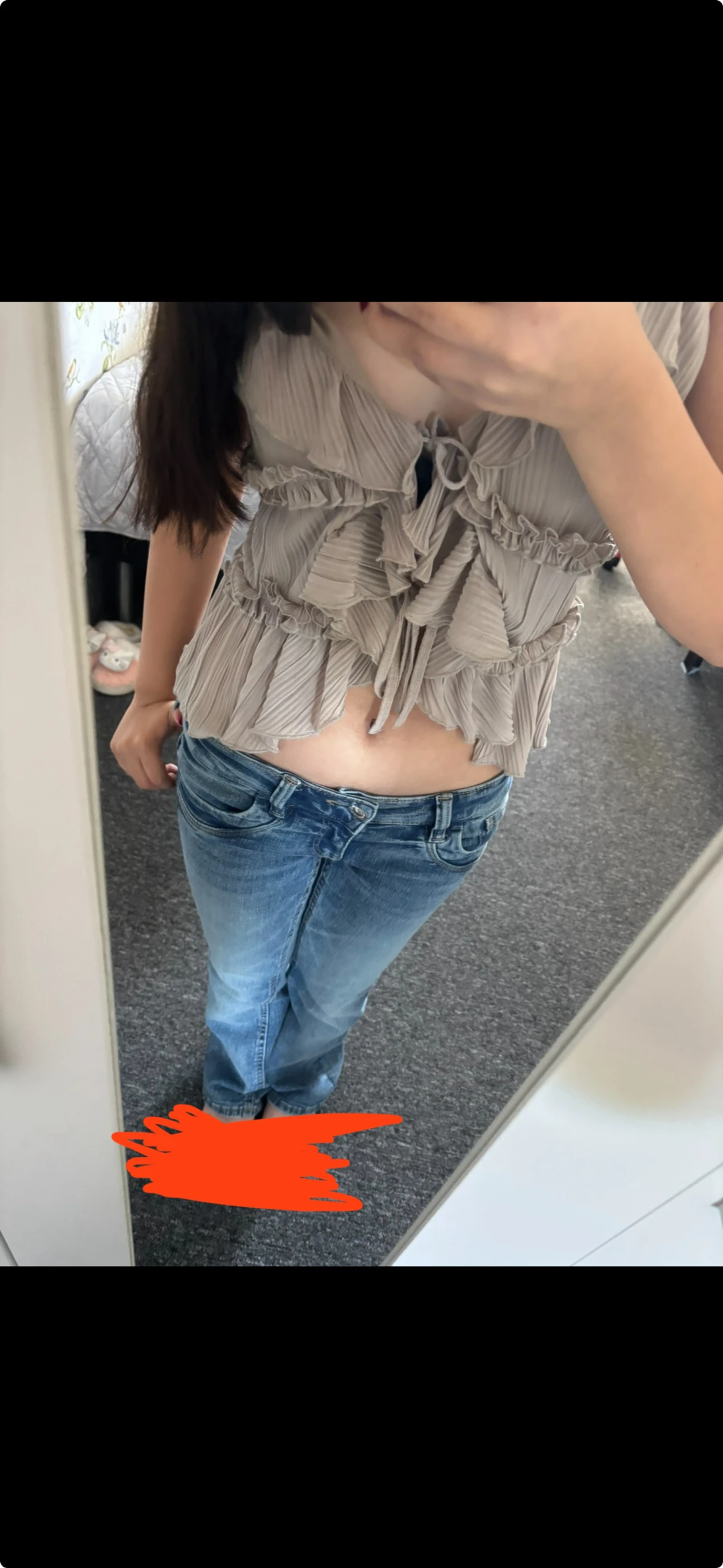 Blå bootcut jeans låg midja - 2