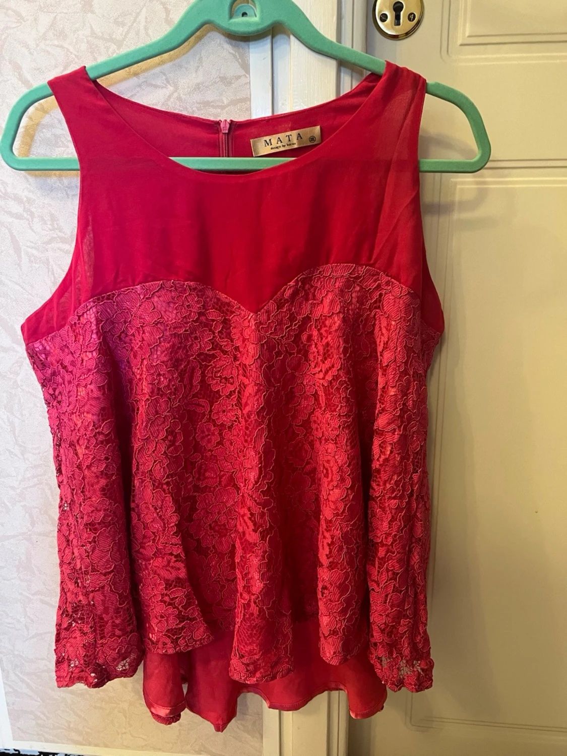 Rosa spetsblus från MATA storlek XXL - 4