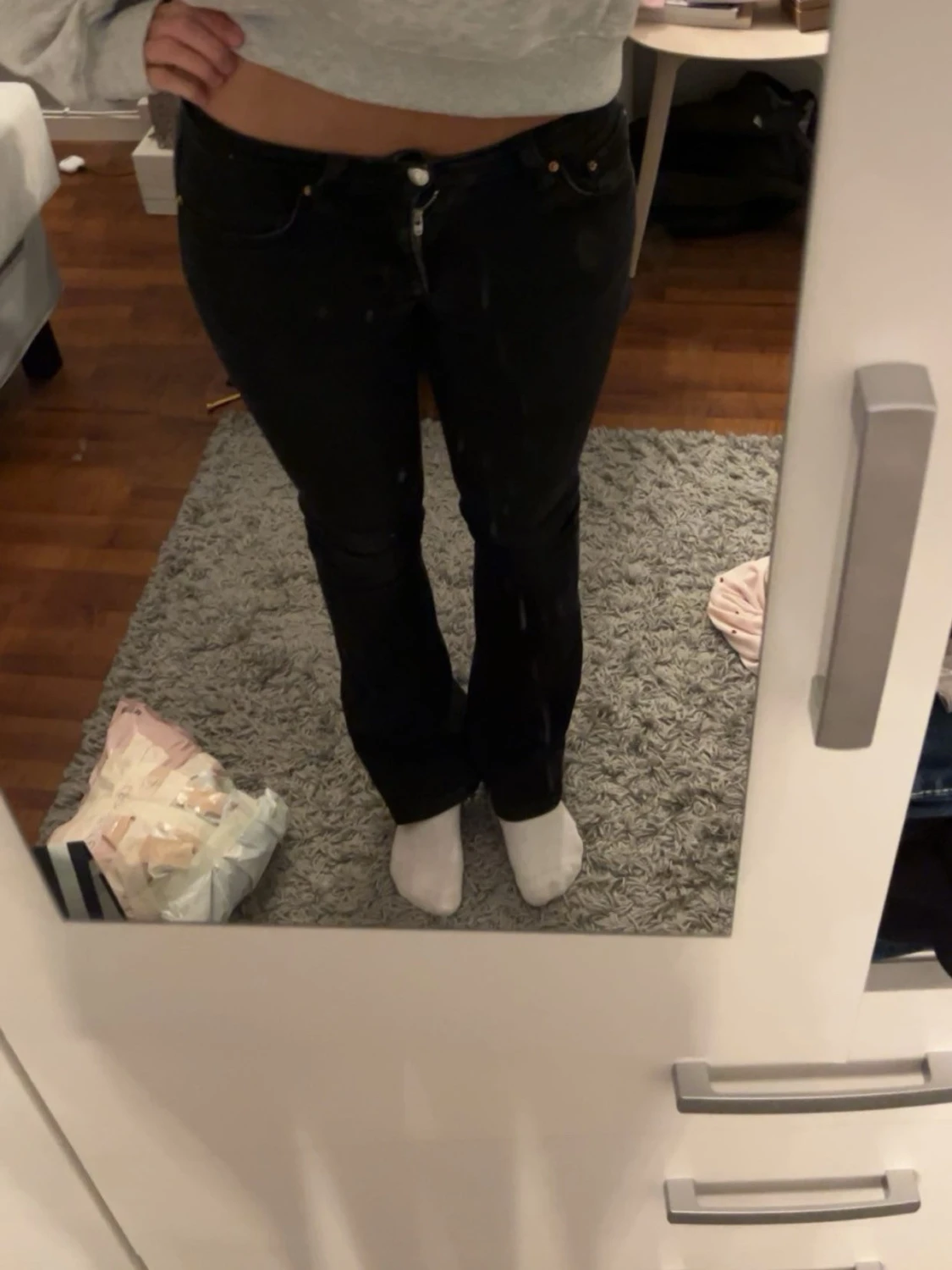 Svarta low waist bootcut jeans - 2