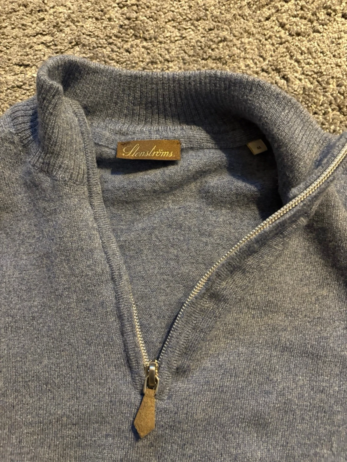 Blå 1/4 zip  från Stenströms - 1