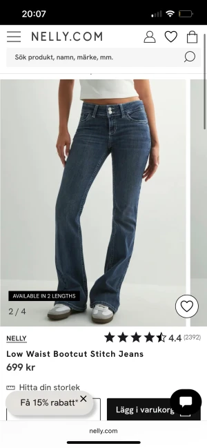 Bootcut jeans med låg midja från Nelly - Säljer dessa jeansen i storlek 32💖💖💖💖