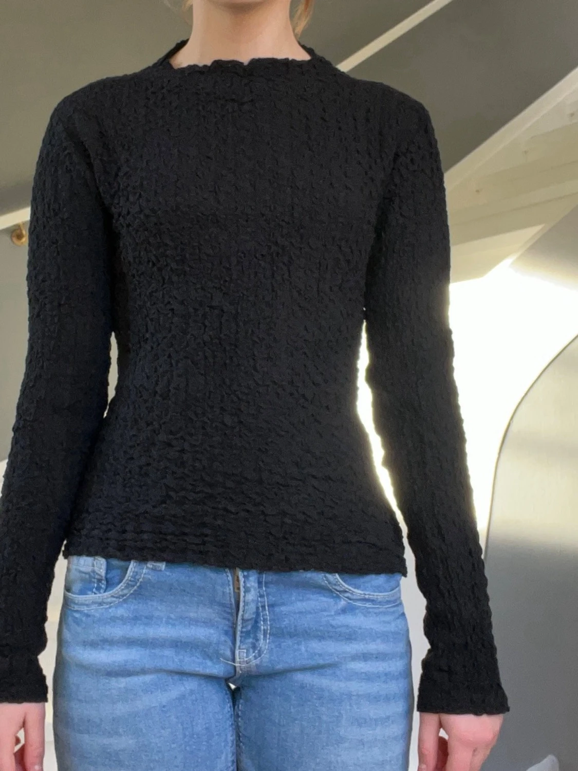 Svart strukturerad tröja från Kappahl - 1