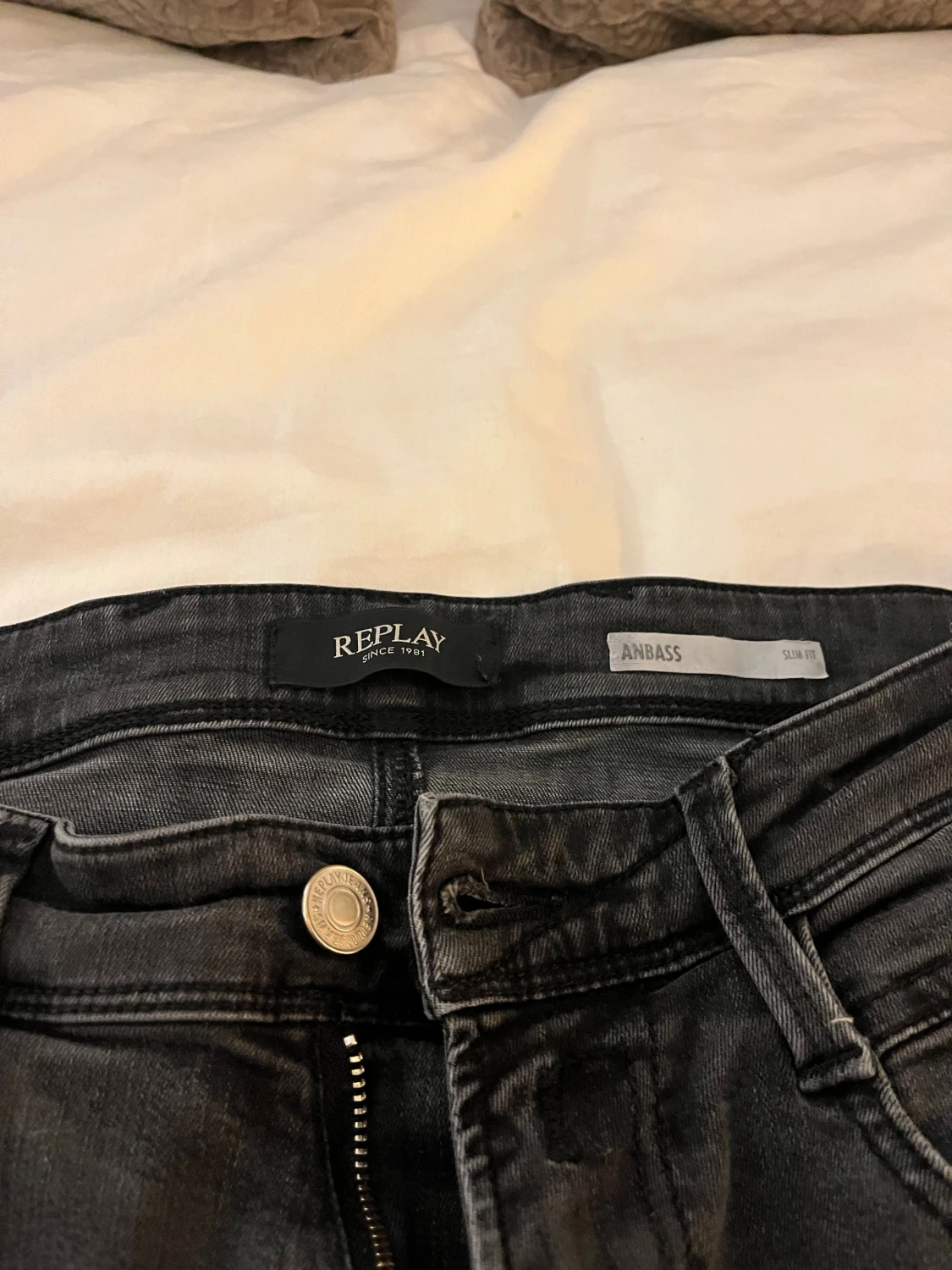 Replay Anbass svarta slim jeans W31 L32 - 1